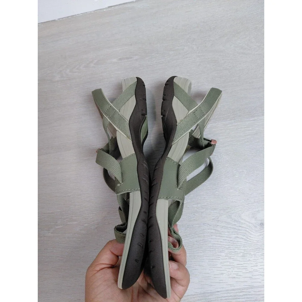 Teva Ascona Cross Strap Flat Sandal Sage Green Women's Size 8